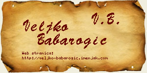 Veljko Babarogić vizit kartica